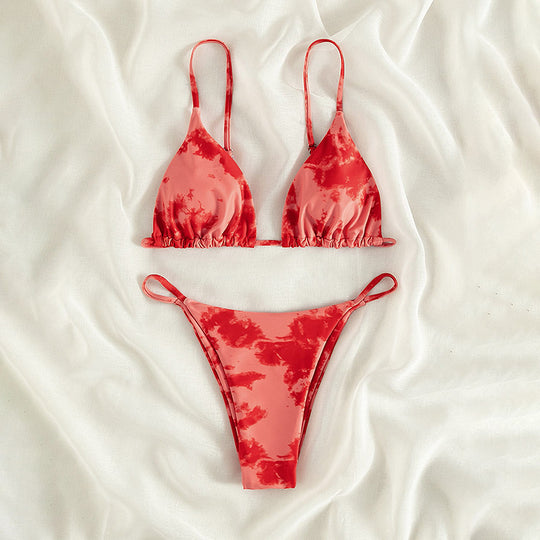 Damen Triangel-Bikini mit Raffung und verstellbaren Trägern R&B