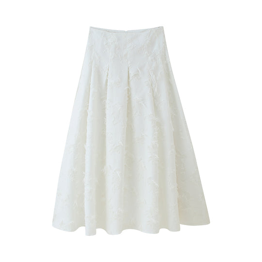 Damen Maxirock mit floralem Spitzenmuster und elegantem Ausfall R&B