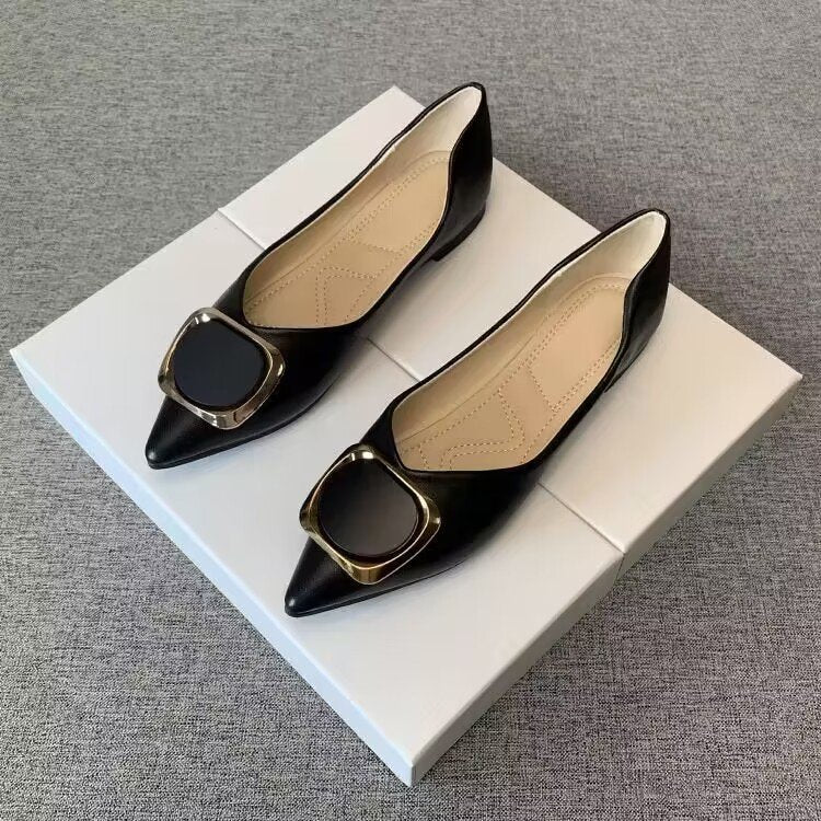 Damen elegante Ballerinas mit modischem Schmuckdetail und komfortablem Fußbett R&B