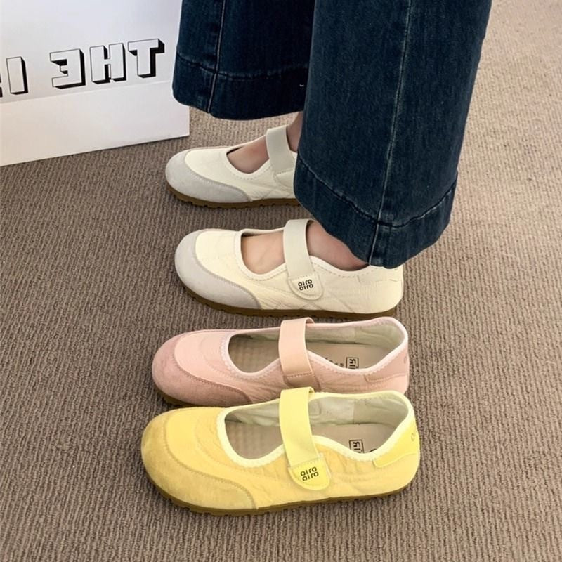 Damen Komfortable Ballerinas mit verstellbarem Riemen
