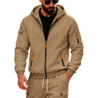 Herren sportlicher Kapuzenpullover mit modischen Schnellverschlüssen und praktischen Taschen R&B