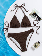 Damen Triangel-Bikini mit raffiniertem Strukturdesign und verstellbaren Trägern R&B
