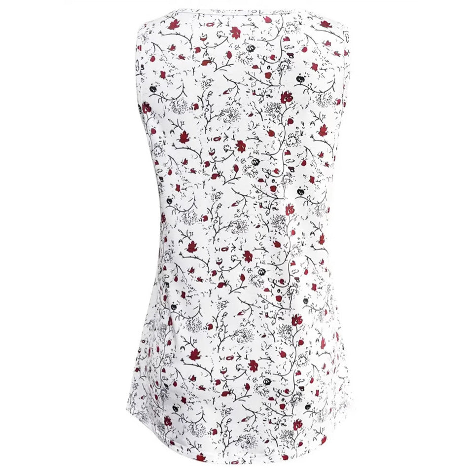 Damen nan locker fallendes Trägertop im Swing-Schnitt mit feinem Blumenmotiv R&B