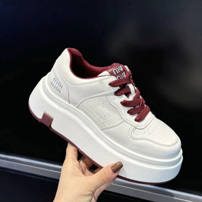 Damen Chunky Sneaker mit hoher Plattform und atmungsaktiver Obermaterialstruktur R&B