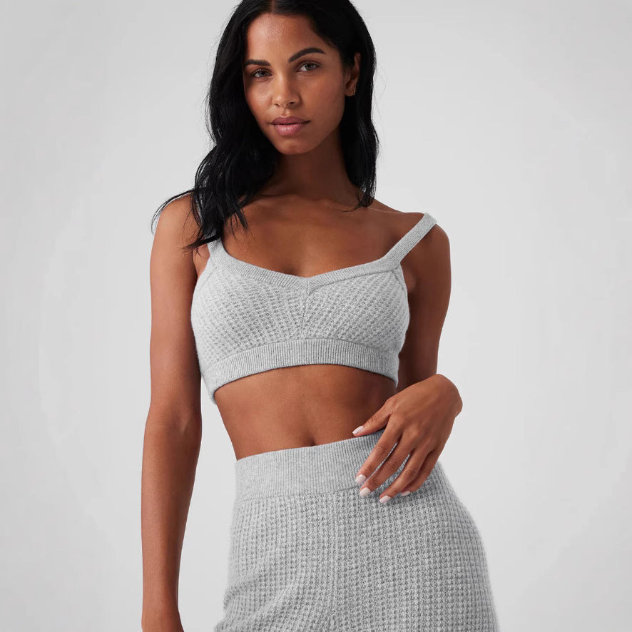 Damen Sportliches Rippstrick-Set R&B