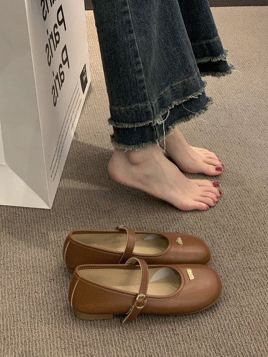 Damen Ballerinas mit modischer Schnallenverzierung und komfortabler Innensohle R&B
