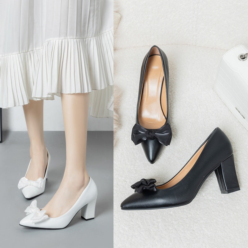 Damen High Heel Pumps mit dekorativer Schleifenapplikation