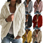 Damen Strickjacke mit voluminösem Zopfmuster und lässigem Schnitt R&B