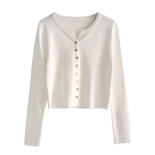 Damen Strickjacke mit perlmuttknöpfen R&B