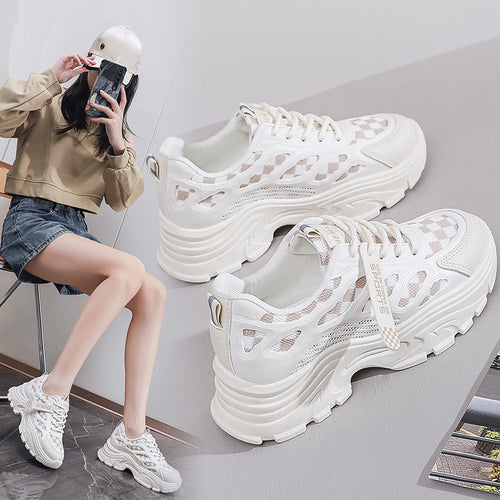 Damen Futuristische Lauf-Sneaker mit atmungsaktivem Mesh und gepolsterter Sohle R&B
