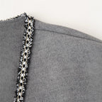 Damen elegante Wickeljacke mit kontrastierenden Verzierungen R&B