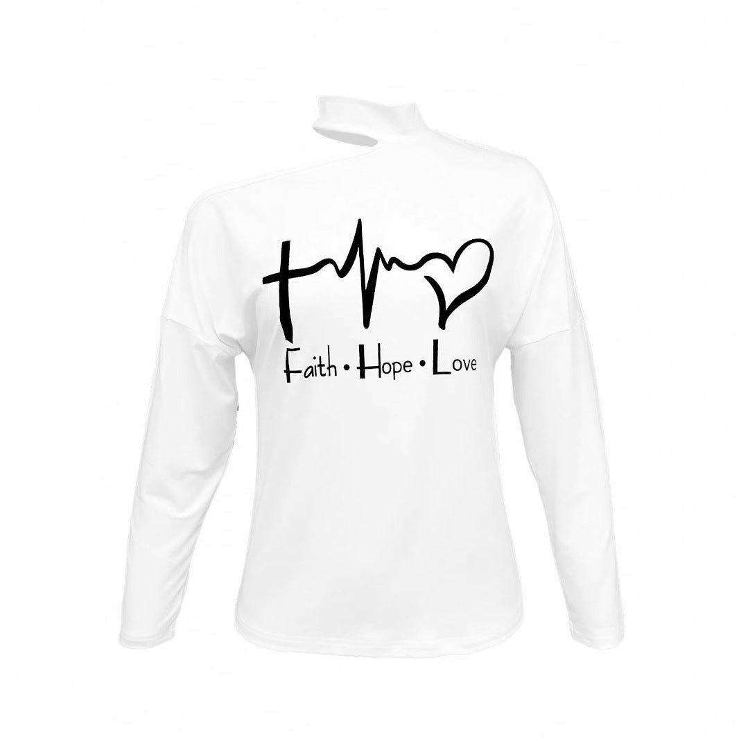 Damen Lässiges Off-Shoulder Sweatshirt mit inspirierendem Aufdruck R&B