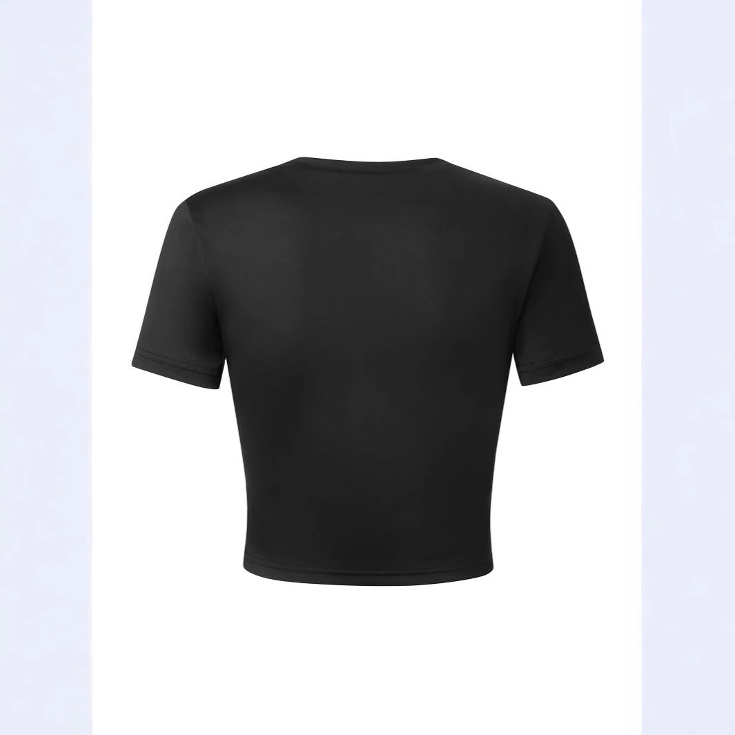 Damen Crop-Top mit auffälligem Schriftzug R&B