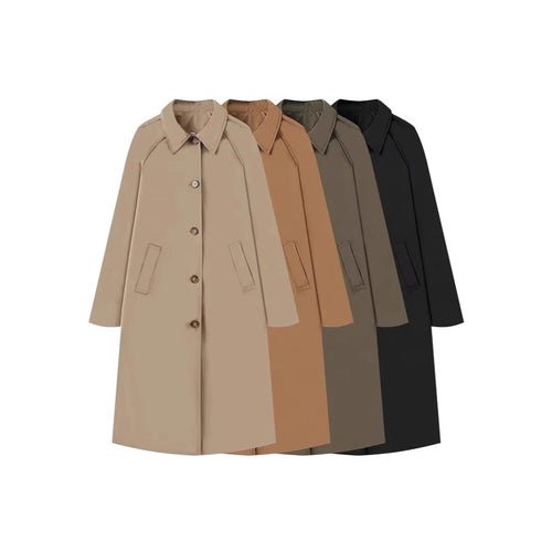 Damen modische Übergangsjacke mit elegantem Stehkragen und praktischen Knopfdetails R&B
