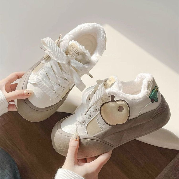 Damen Sneakers mit kuscheligem Innenfutter und modischer Schnalle R&B