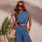 Damen Denim zwei-teiliges Set R&B