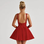 Damen Skaterkleid mit trägerlosem Design und ausgestelltem Rock R&B