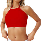 Damen hochwertiges Cropped-Badeoberteil mit eleganter Halterung