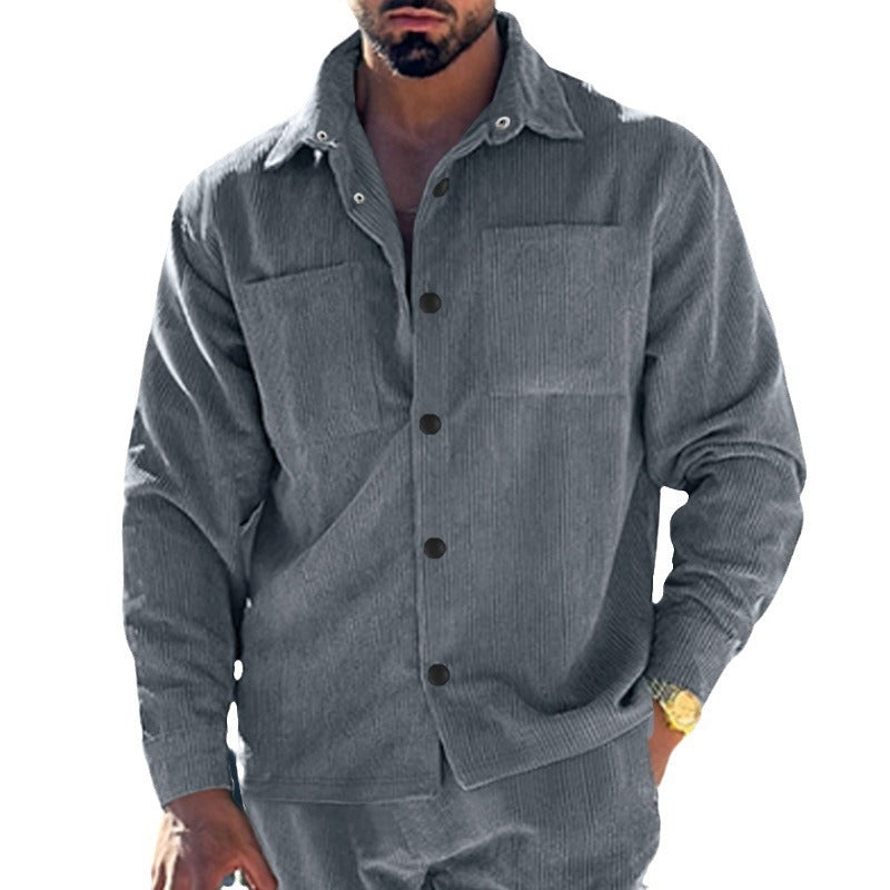Herren Fleecejacke mit strukturiertem Design und praktischen Taschen R&B
