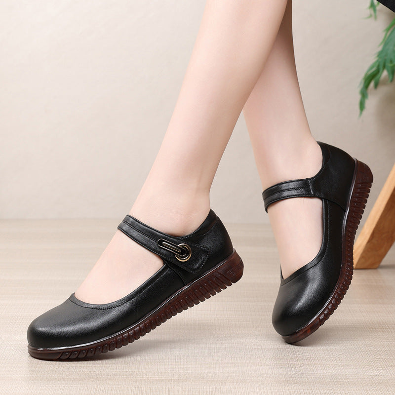 Damen Mary Jane Ballerinas mit elastischem Riemen und bequemem Fußbett R&B