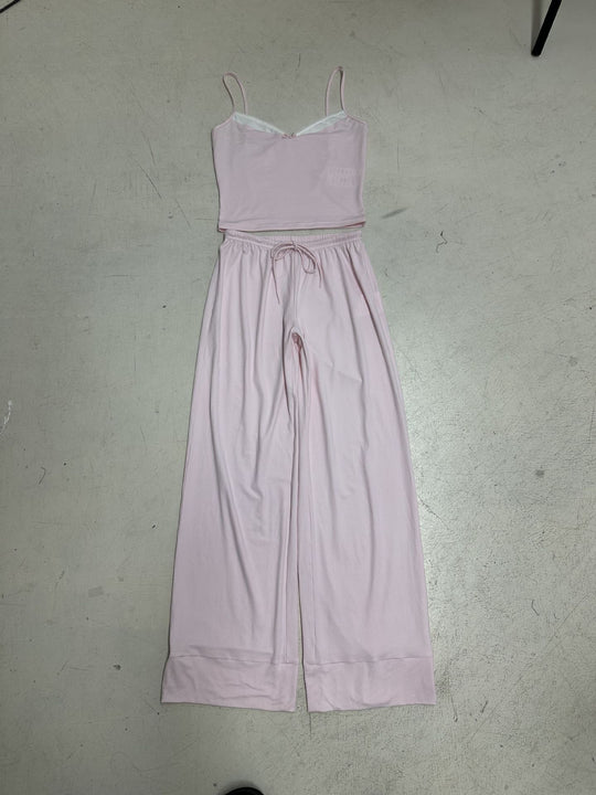 Damen lässiger Jumpsuit mit weitem Bein und verstellbarem Bund R&B