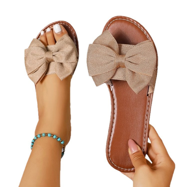 Damen Designer-Lounge-Sandalen mit raffiniertem Schleifendetail R&B
