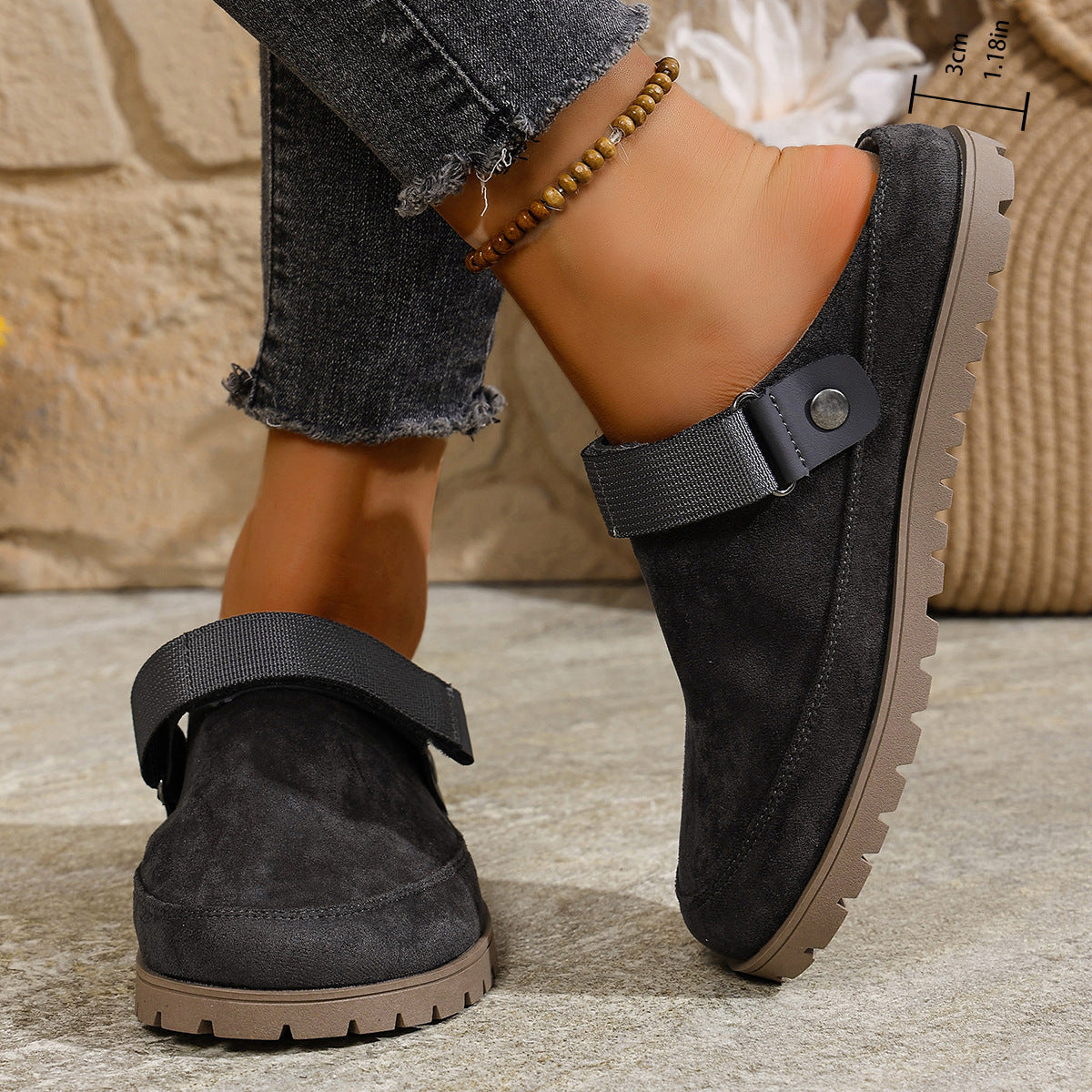 Damen Komfortable Clogs mit verstellbarem Riemen R&B