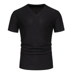 Herren V-Ausschnitt T-Shirt mit strukturiertem Design