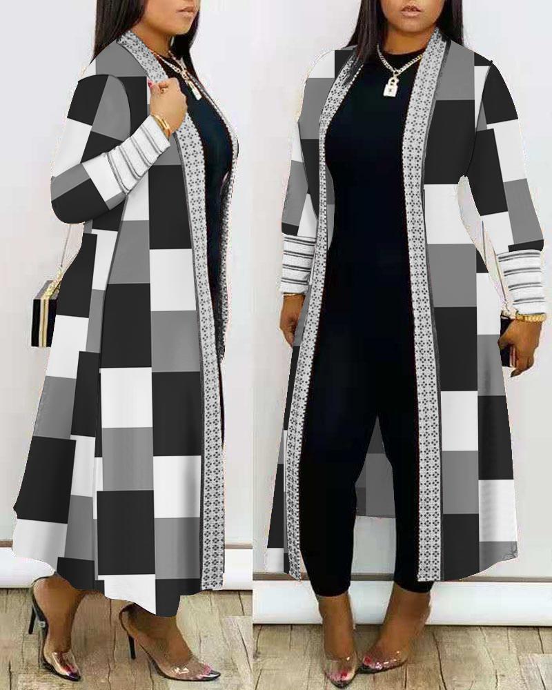 Damen modische lange Jacke R&B