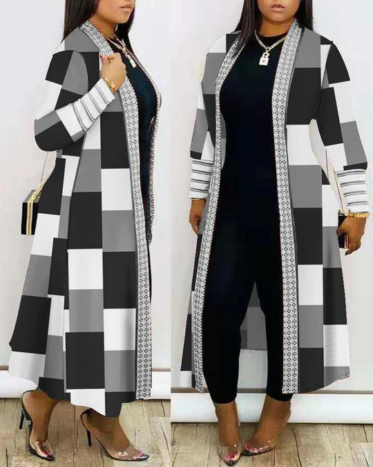 Damen modische lange Jacke R&B