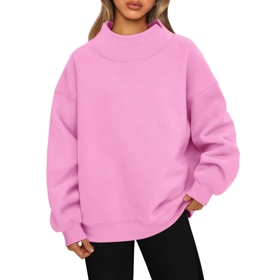 Damen Hochwertiger Stehkragen-Sweater R&B