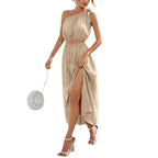 Damen Maxikleid mit asymmetrischem Schnitt und seitlichem Schlitz R&B