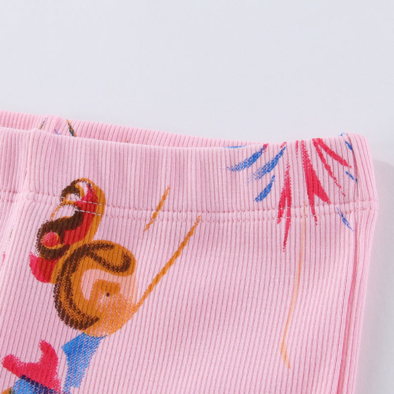 Mädchen Leggings mit buntem Ballerina-Design R&B