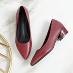 Damen Spitze Pumps mit niedrigem Blockabsatz und eleganter Form R&B