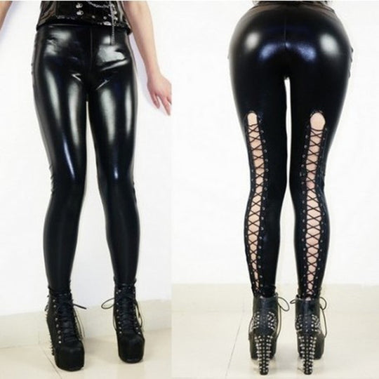 Damen Leggings mit sexy Schnürdetails Heidi-Mode