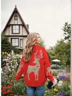 Damen Kuscheliger Pullover mit festlichem Schneeflocken-Muster R&B