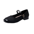 Damen Ballerina mit verstellbarem Riemen und glänzendem Zehenbereich R&B