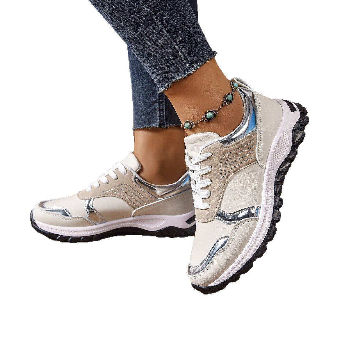 Damen Sportliche Sneakers mit reflektierendem Obermaterial R&B