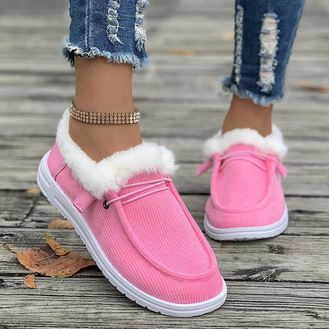 Damen Flauschige Slip-On Hausschuhe mit weichem Innenfutter R&B