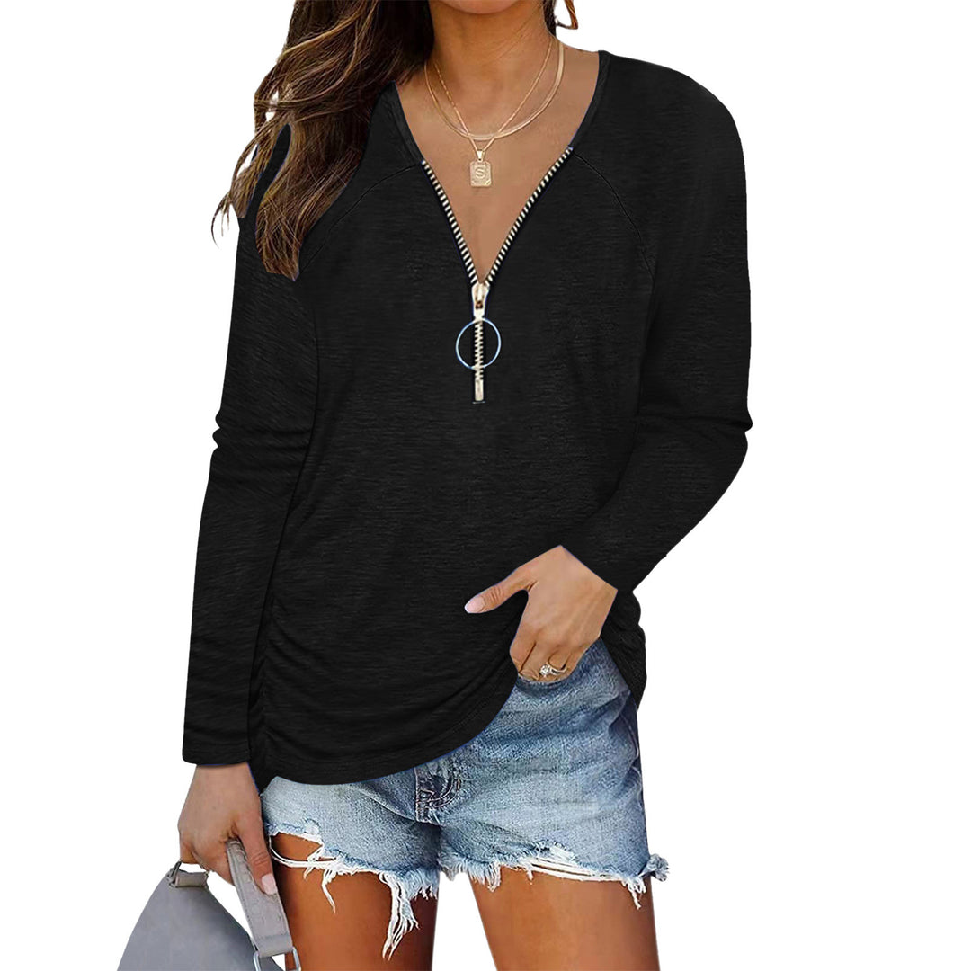 Damen Lässiges Longsleeve mit Zip-Detail R&B