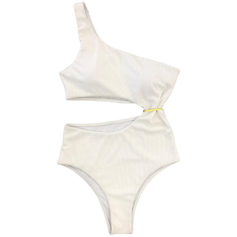 Damen One-Shoulder-Bikini mit hohem Beinausschnitt R&B