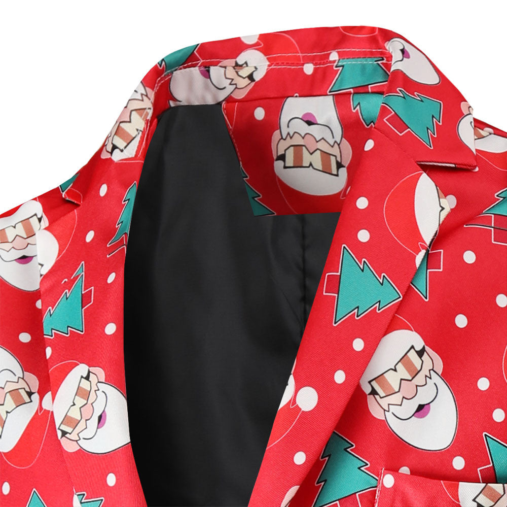 Herren festlicher Blazer mit fröhlichem Weihnachtsdesign R&B