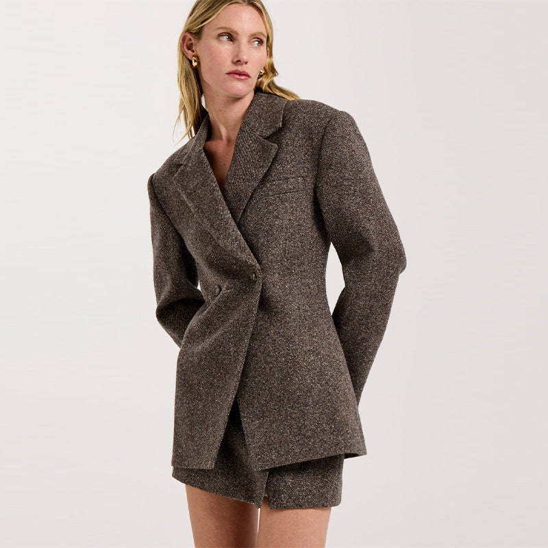 Damen Eleganter Oversized Blazer mit strukturiertem GewR&Be R&B