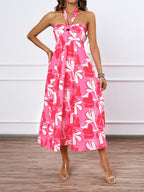 Damen Maxi Kleid mit schulterfreiem Design und Blumenmuster R&B