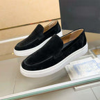 Damen Mokassin Slip-On Sneakers mit weichem Wildleder und elastischen Seiteneinsätzen R&B