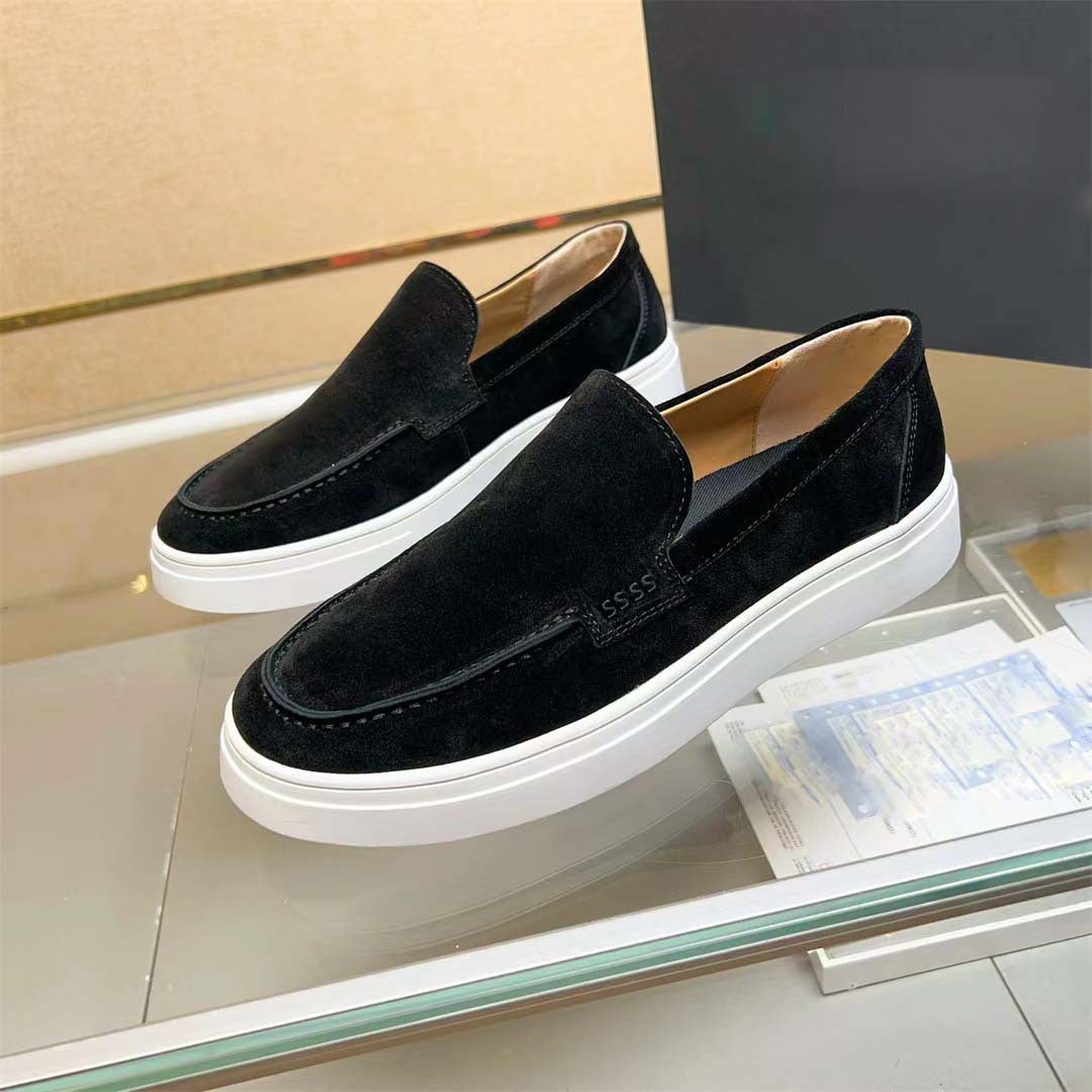 Damen Mokassin Slip-On Sneakers mit weichem Wildleder und elastischen Seiteneinsätzen R&B