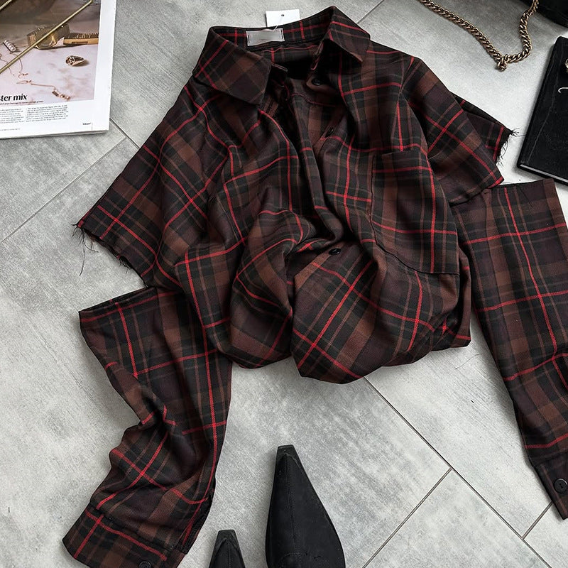 Damen oversized Karohemddesign R&B