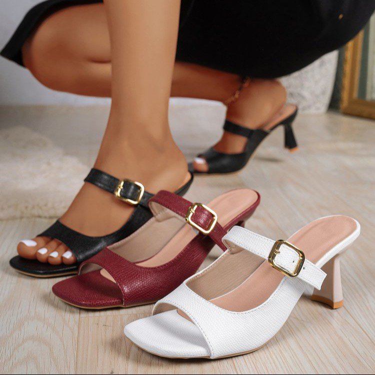 Damen elegante Slingback-Sandalen mit modischem Blockabsatz