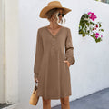 Damen Freizeitkleid mit Knopfleiste und seitlichen Eingrifftaschen R&B