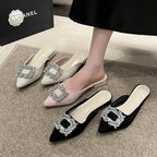 Damen elegante Slingback-Pumps mit Strassdetails